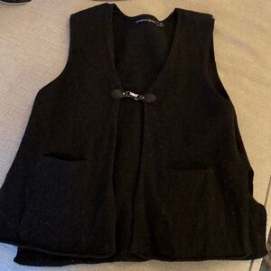Gudrun Sjoden grey Wool Vest with Toggle Closure
